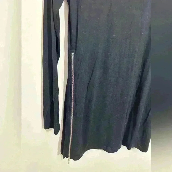 Belldini Dress Womens Medium Round Neck Long Sleeve Zip Sides Soft Black Viscose - Picture 3 of 7